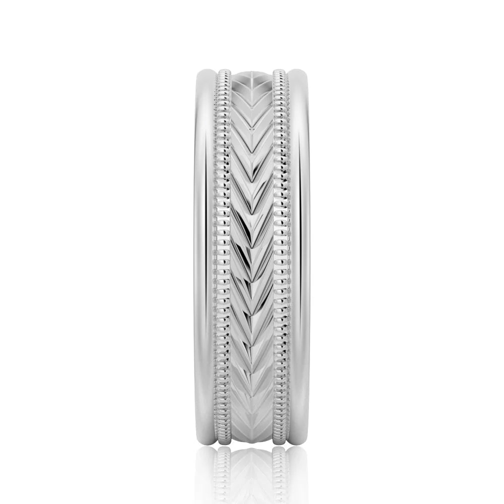 Masculine Arrow Design Wedding Ring