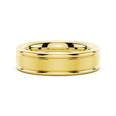 Gold Brushed Wedding Band for Him