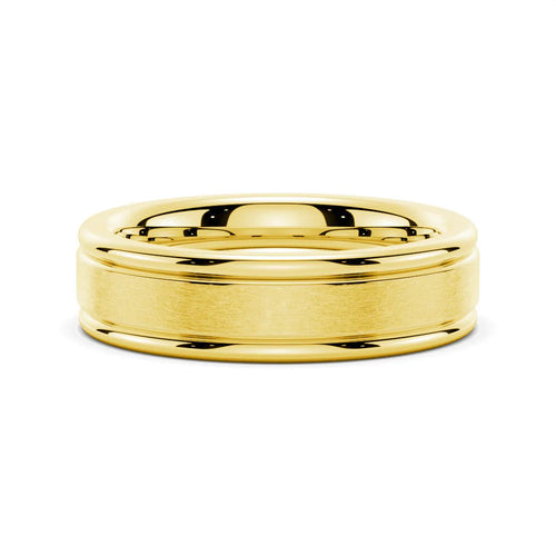 Gold Brushed Wedding Band for Him