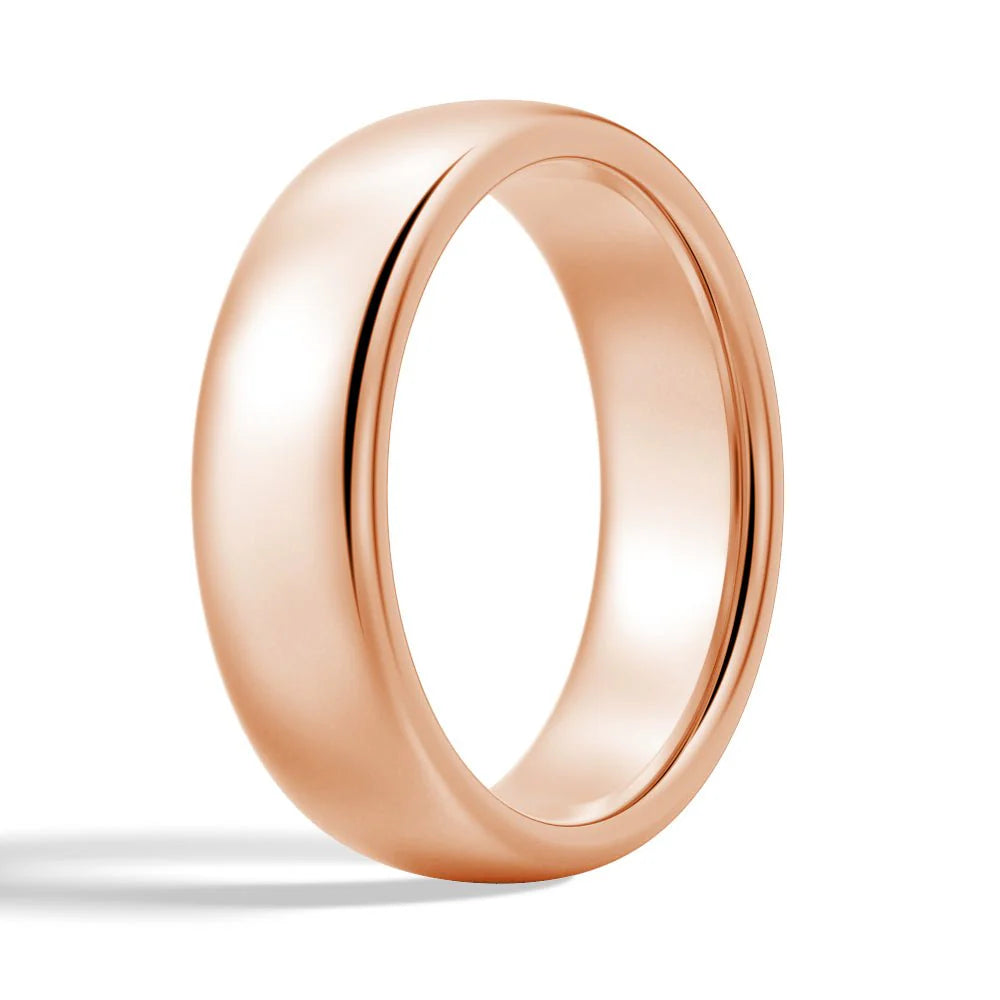 6mm High Polished Men’s Wedding Band – Silver, Gold or Platinum Ring