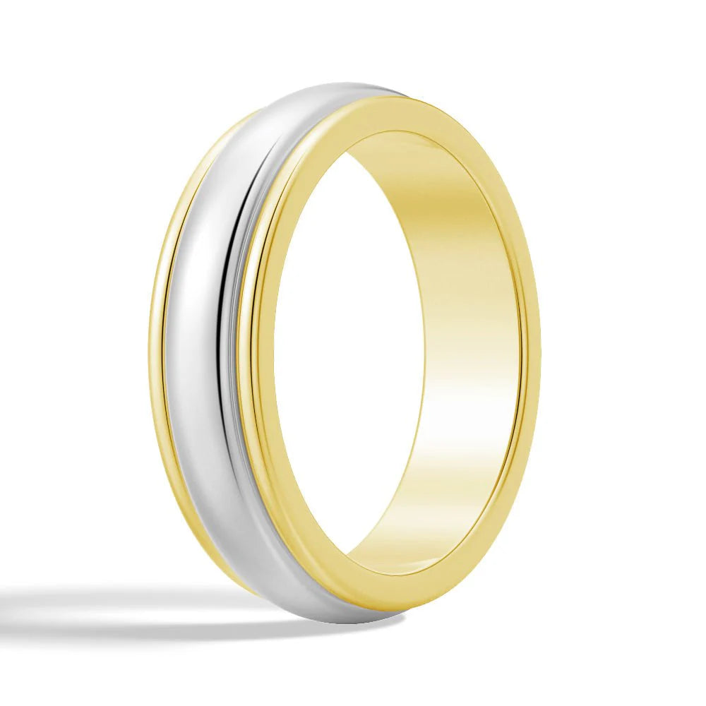 Two-Tone Metal Wedding Ring for Him