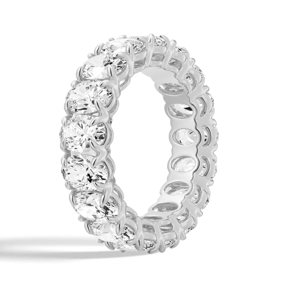 6mm Oval Cut Moissanite Wedding Band – Elegant Eternity Ring