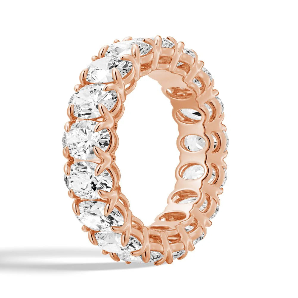 6mm Oval Cut Moissanite Wedding Band – Elegant Eternity Ring