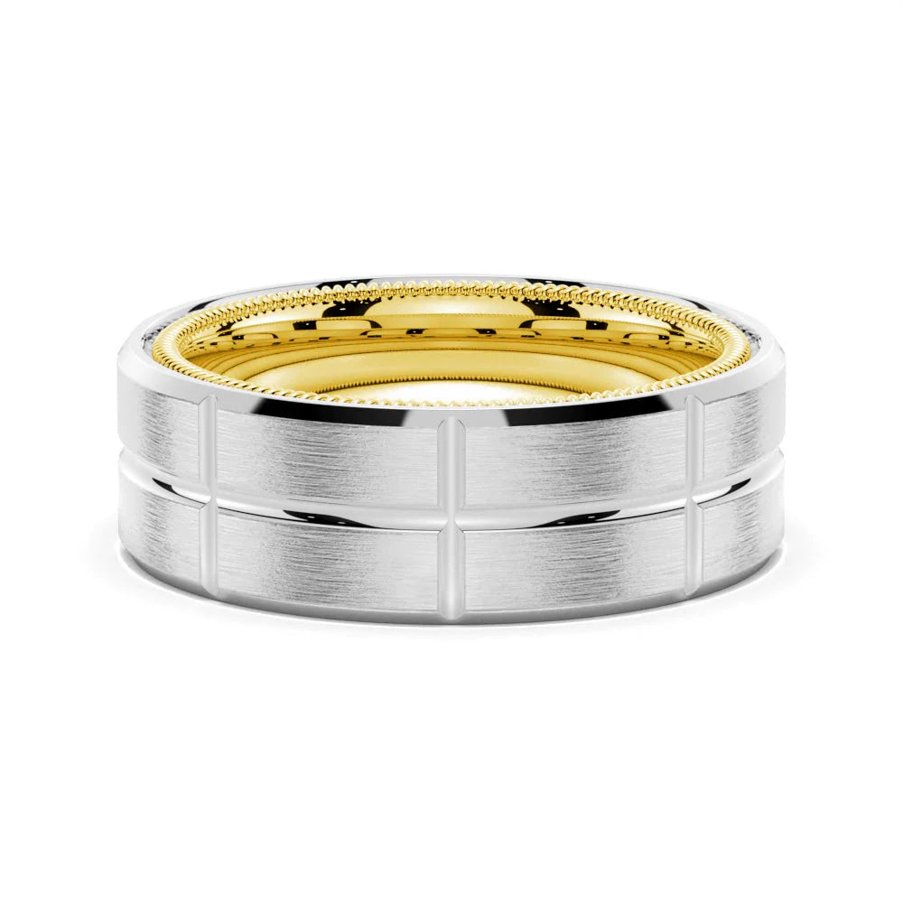 Silver and Gold Wedding Band for Men
