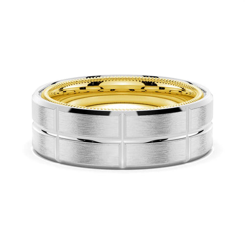Silver and Gold Wedding Band for Men