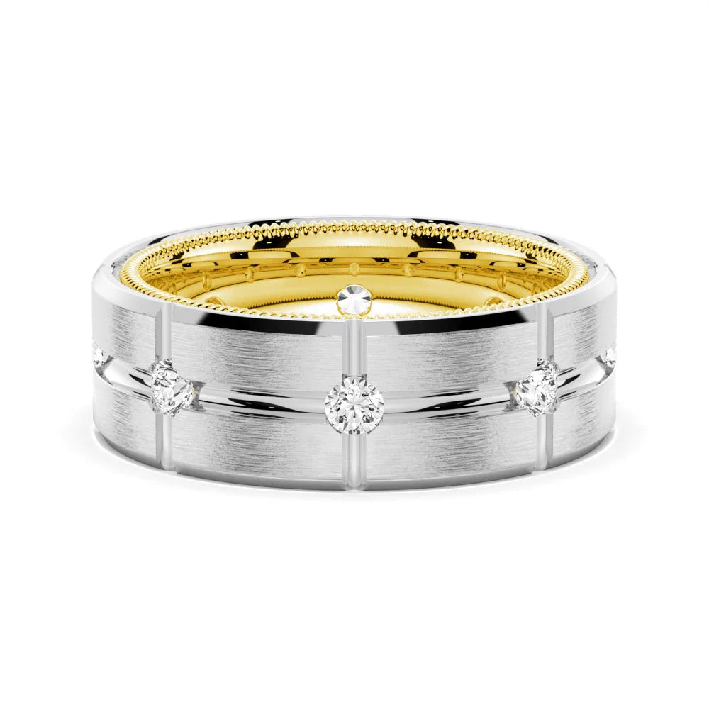 Silver and Gold Two-Tone Ring for Men