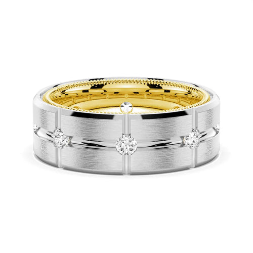Silver and Gold Two-Tone Ring for Men
