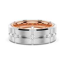 Load image into Gallery viewer, Two-Tone Moissanite Men’s Wedding Band