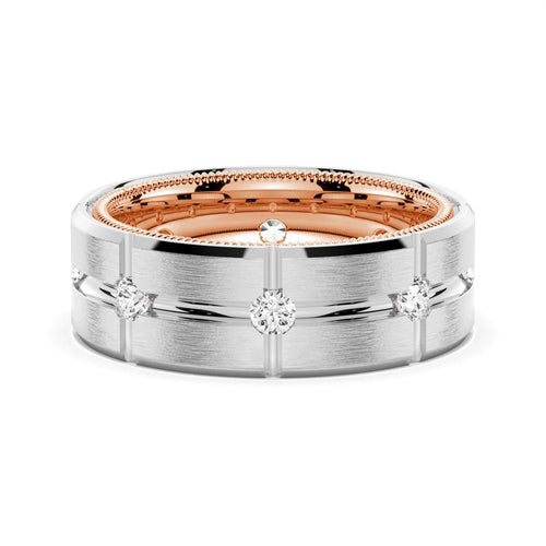 Two-Tone Moissanite Men’s Wedding Band