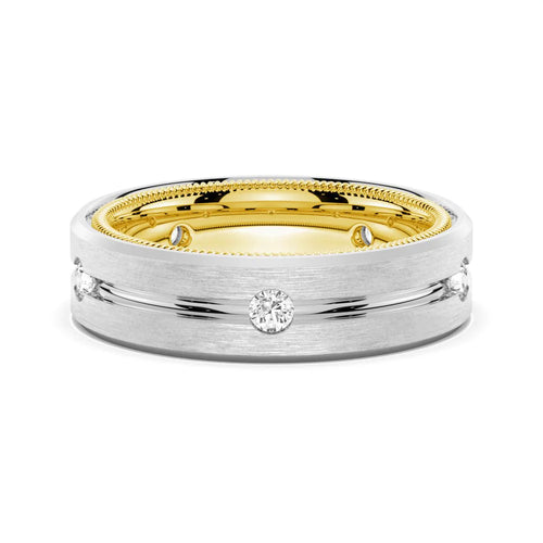 7.5mm Two-Tone Moissanite Men’s Wedding Band