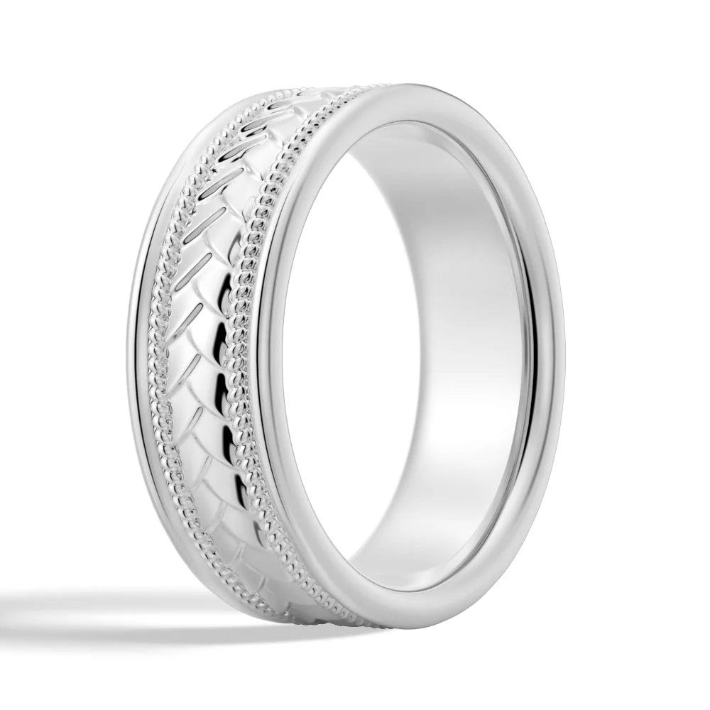Platinum Rope Wedding Ring for Him