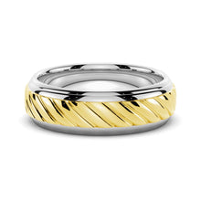 Load image into Gallery viewer, Carved Gold and Silver Men’s Ring