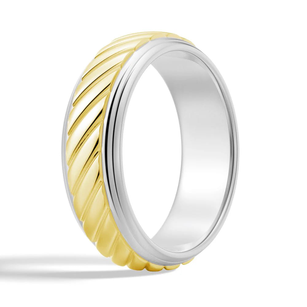 Dual-Tone Men’s Wedding Ring 7mm