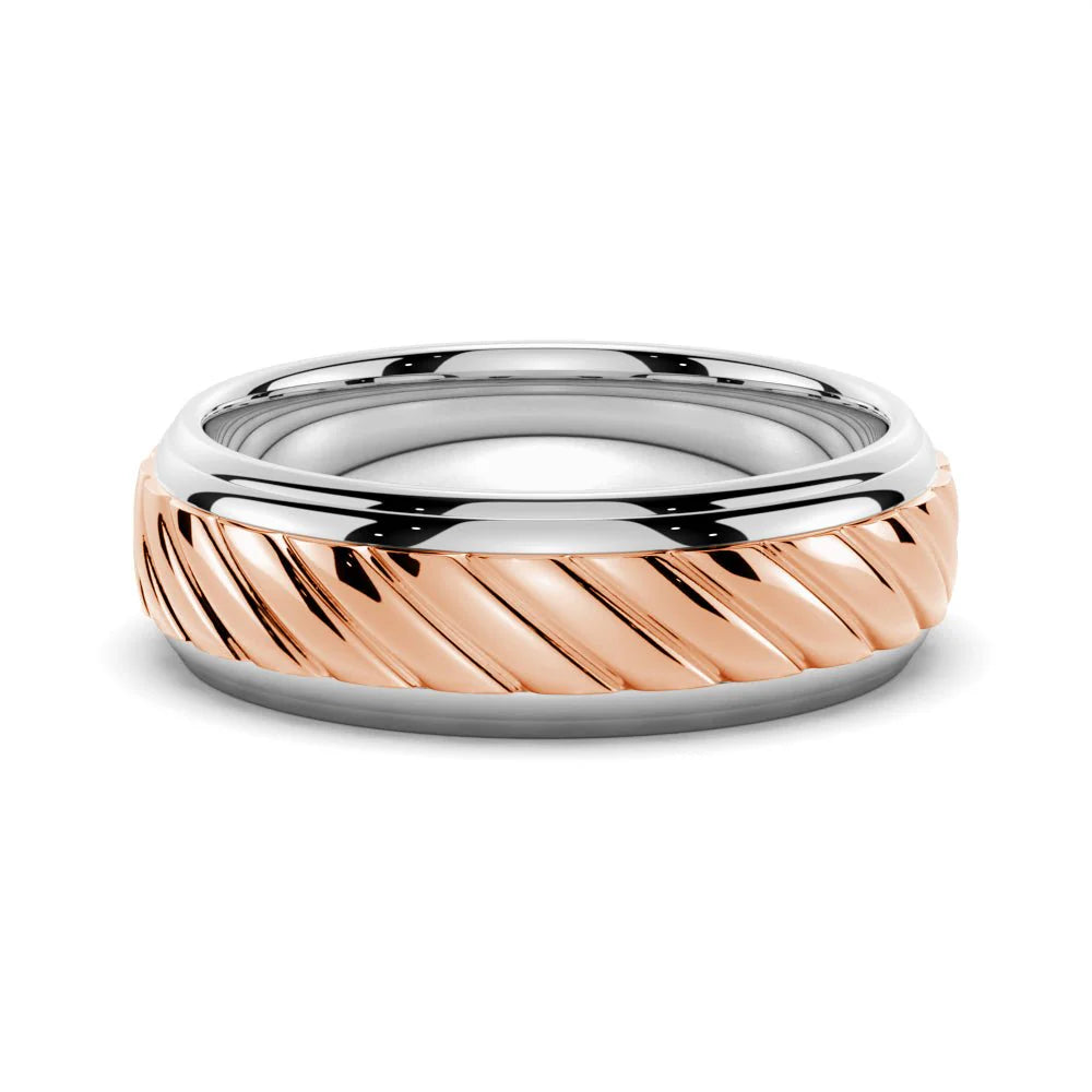 Intricately Engraved Wedding Band for Him