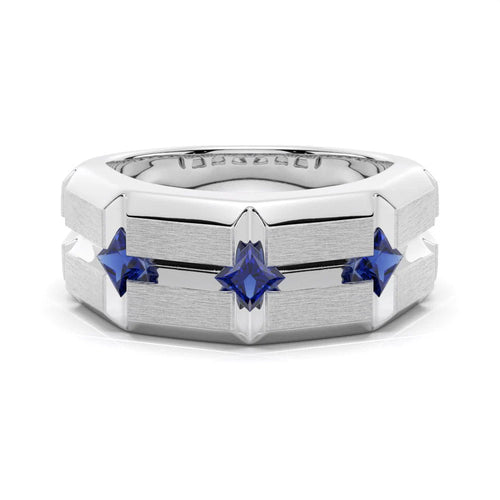 8mm Brushed Sapphire Men’s Wedding Band