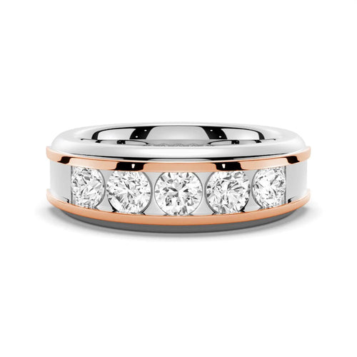 8mm Two-Tone Moissanite Men’s Wedding Band
