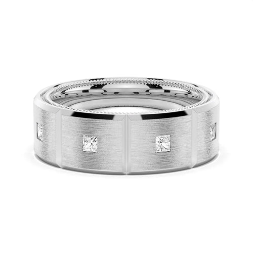 Modern Men’s Moissanite Ring in 8mm
