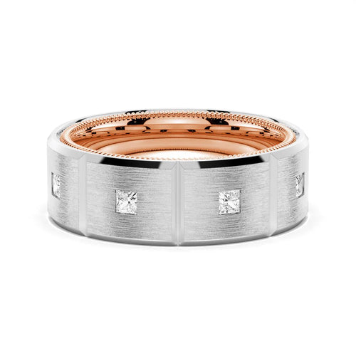Princess Cut Moissanite Band for Him