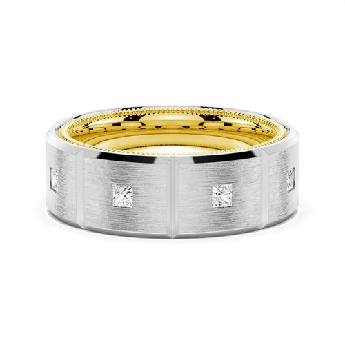 8mm Two-Tone Men’s Moissanite Ring