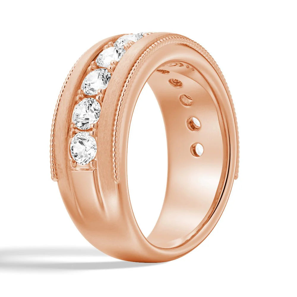 Wedding Band with Moissanite
