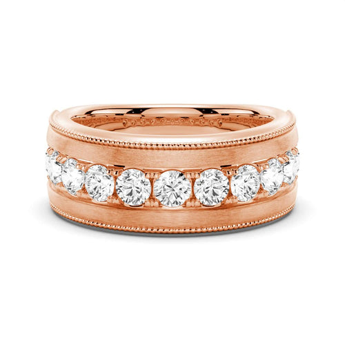 Wide Moissanite Wedding Band for Him