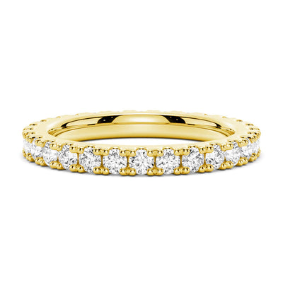 2.2mm French Pave Round Cut Moissanite Ring Eternity Band
