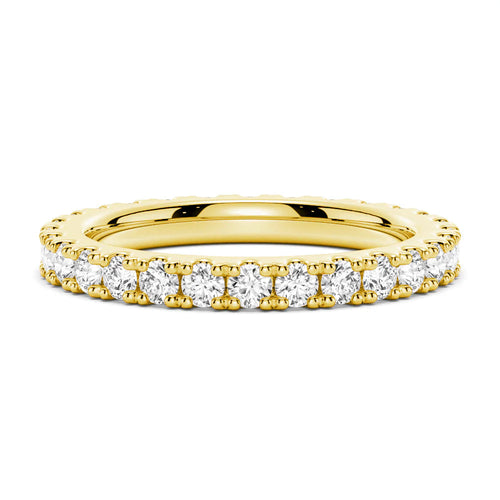 2.2mm French Pave Round Cut Moissanite Ring Eternity Band