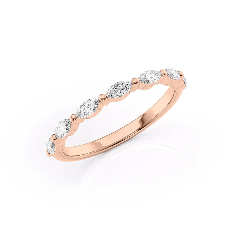 Unique Marquise Moissanite Anniversary Band