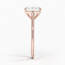 Load image into Gallery viewer, Petite Four Prong Solitaire Princess Moissanite Ring