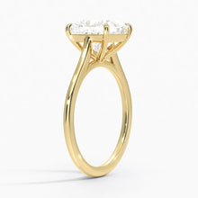 Load image into Gallery viewer, Petite Four Prong Solitaire Princess Moissanite Ring
