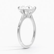 Load image into Gallery viewer, Petite Four Prong Solitaire Princess Moissanite Ring