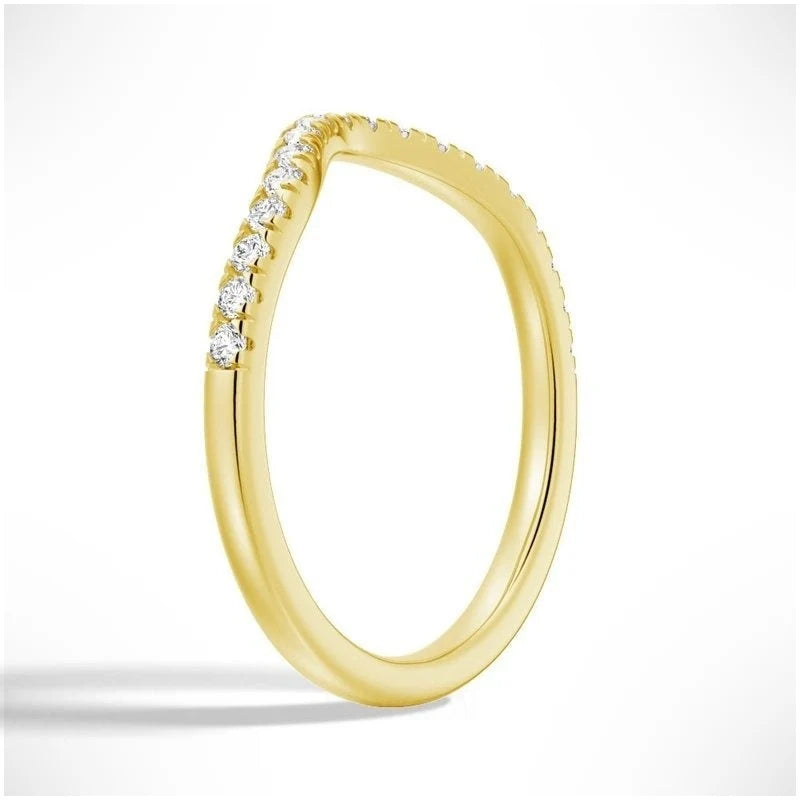 Petite Pave French Moissanite Wedding Band
