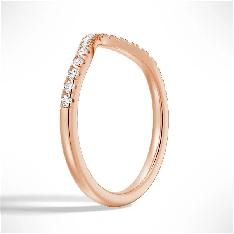 Petite Pave French Moissanite Wedding Band