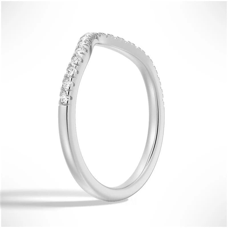 Petite Pave French Moissanite Wedding Band