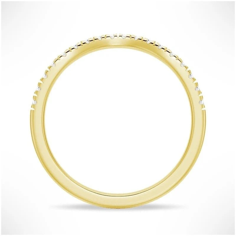 Petite Pave French Moissanite Wedding Band