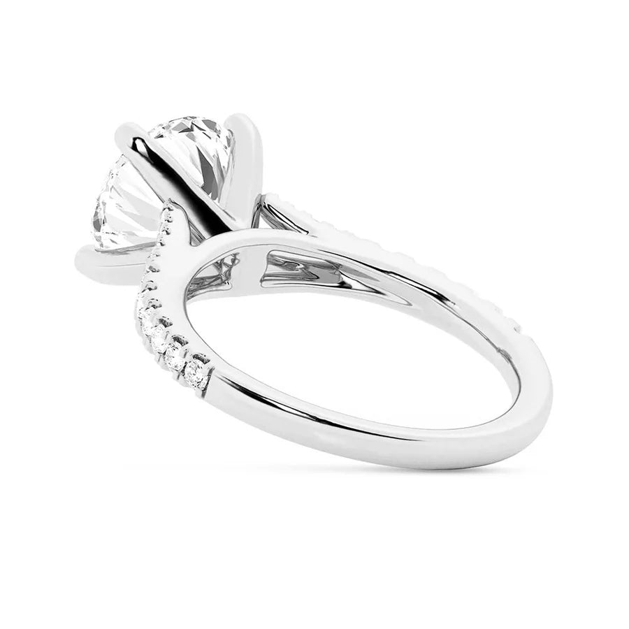 Modern Round Cut Moissanite Engagement Ring