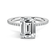 Load image into Gallery viewer, Accented Emerald Cut Lab-Grown Diamond Ring