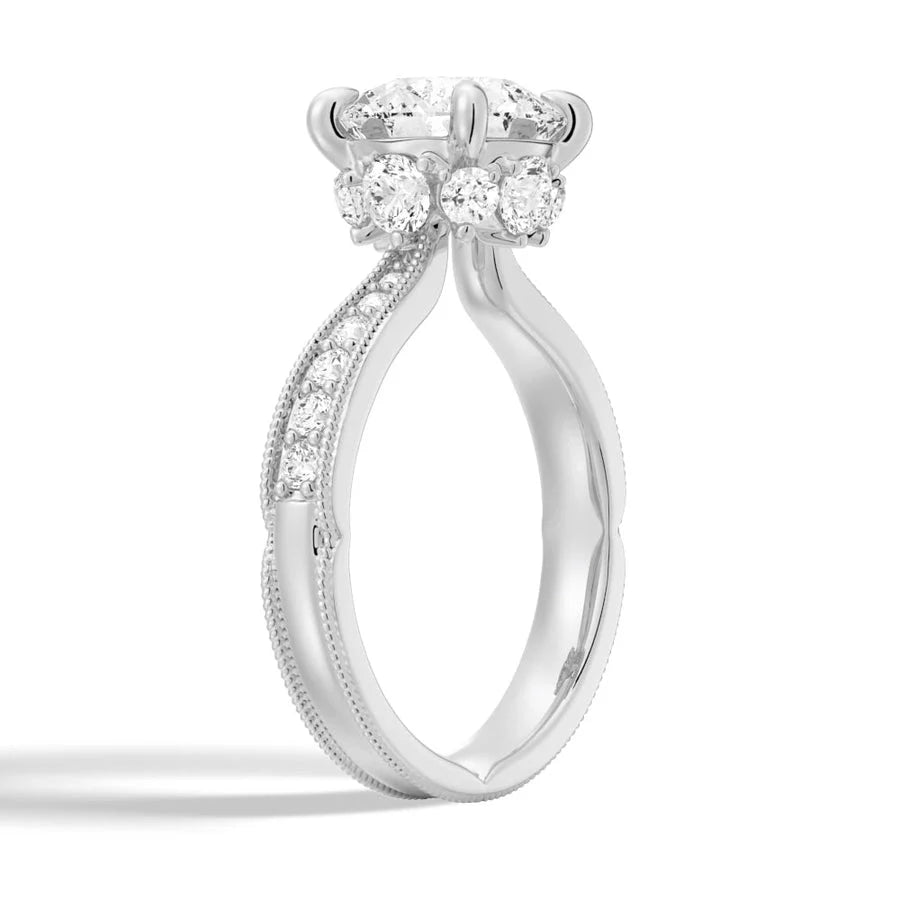 Round Moissanite Ring in White Gold