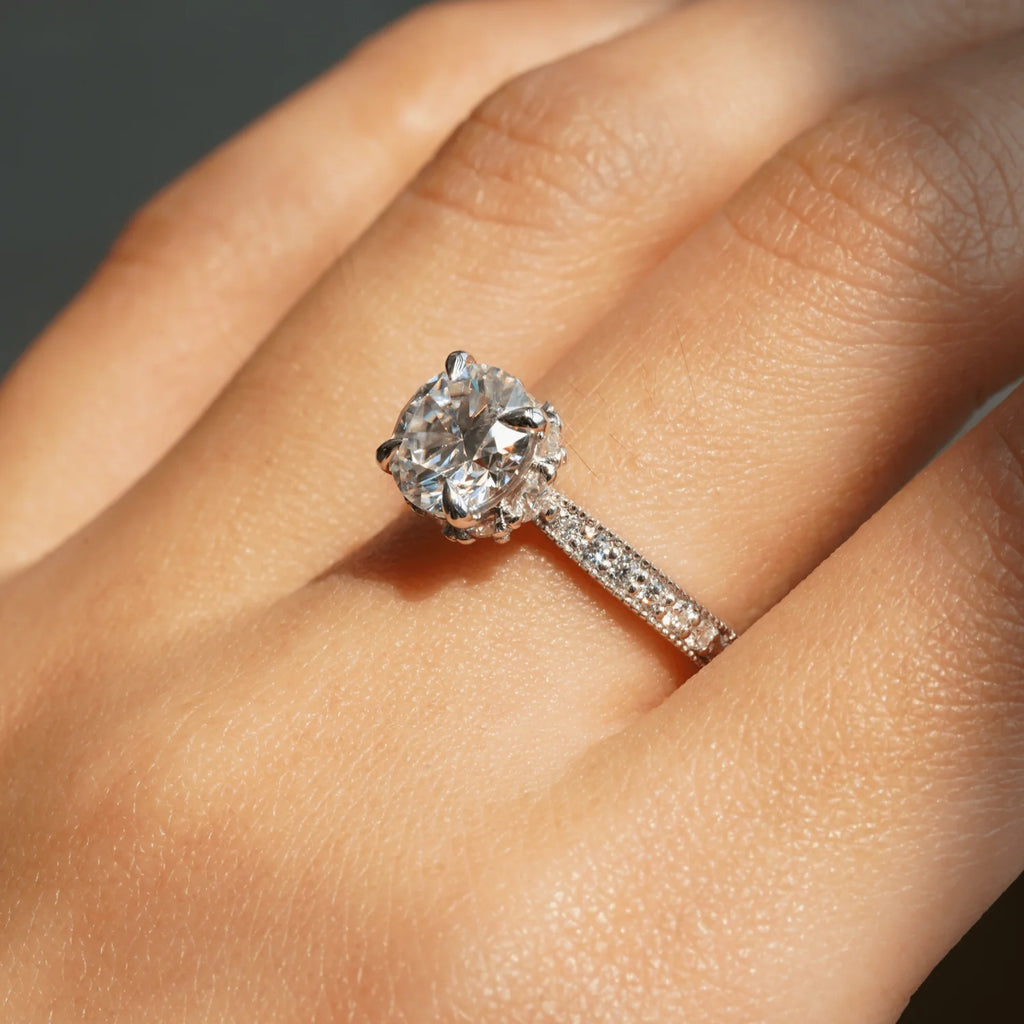 Accented Engagement Ring with Side Stones