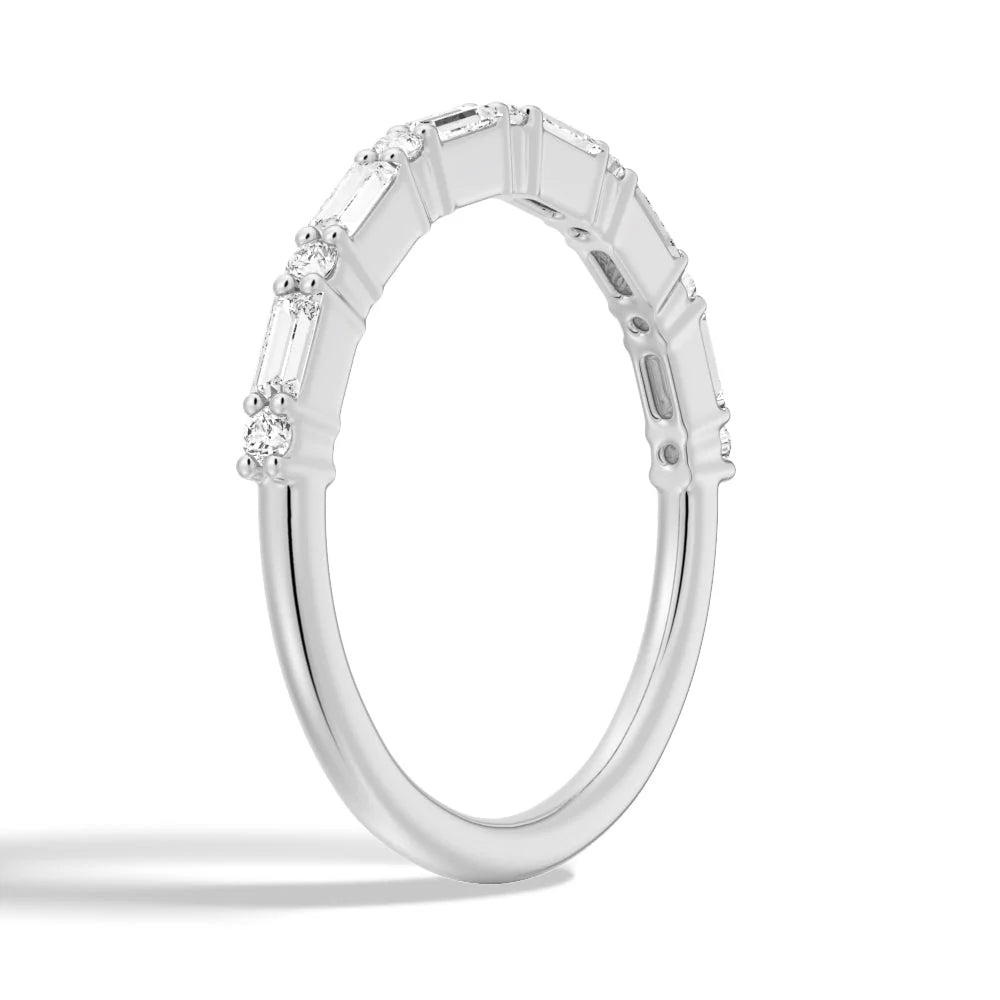 Platinum Moissanite Prong Set Band