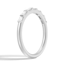 Load image into Gallery viewer, Baguette Cut Tension Set Moissanite Wedding Band – Modern Elegant Ring