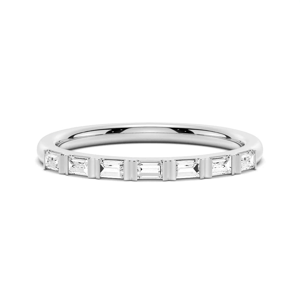 Platinum Modern Elegant Wedding Band