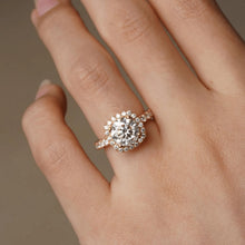 Load image into Gallery viewer, Brilliant Halo Round Moissanite Engagement Ring