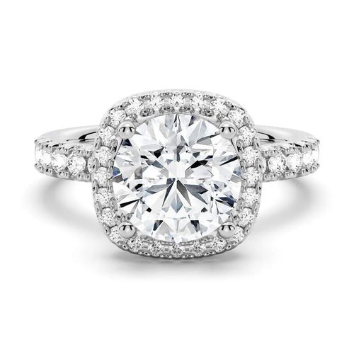 Round Center Stone with Halo Setting