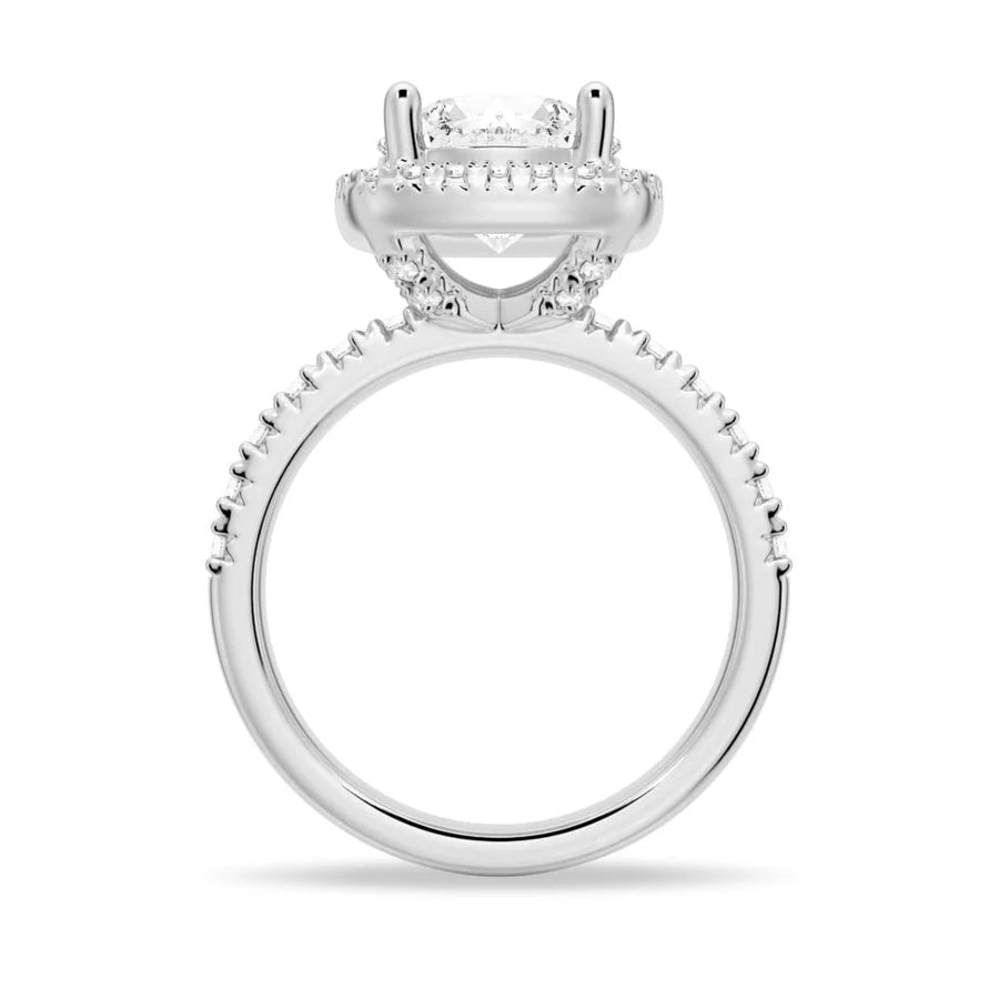 Brilliant Halo Round Moissanite Ring