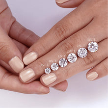 Load image into Gallery viewer, Round Cut Lab-Grown Diamond Engagement Ring with Accent Stones – Solitaire Style in Gold or Platinum