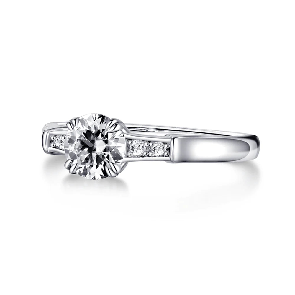 Lab Diamond Ring with Side Stones