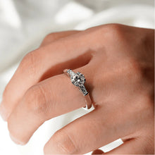 Load image into Gallery viewer, Solitaire Engagement Ring with Accent Diamonds

