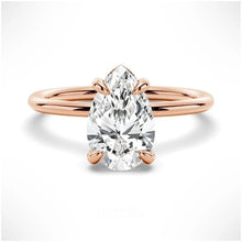 Load image into Gallery viewer, Captivating Raindrop Pear-Shaped Solitaire Moissanite Ring
