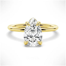 Load image into Gallery viewer, Captivating Raindrop Pear-Shaped Solitaire Moissanite Ring